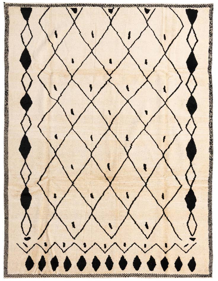 Detail image of 6' 7 x 10' 6 Hand Knotted Moroccan Wool Rug