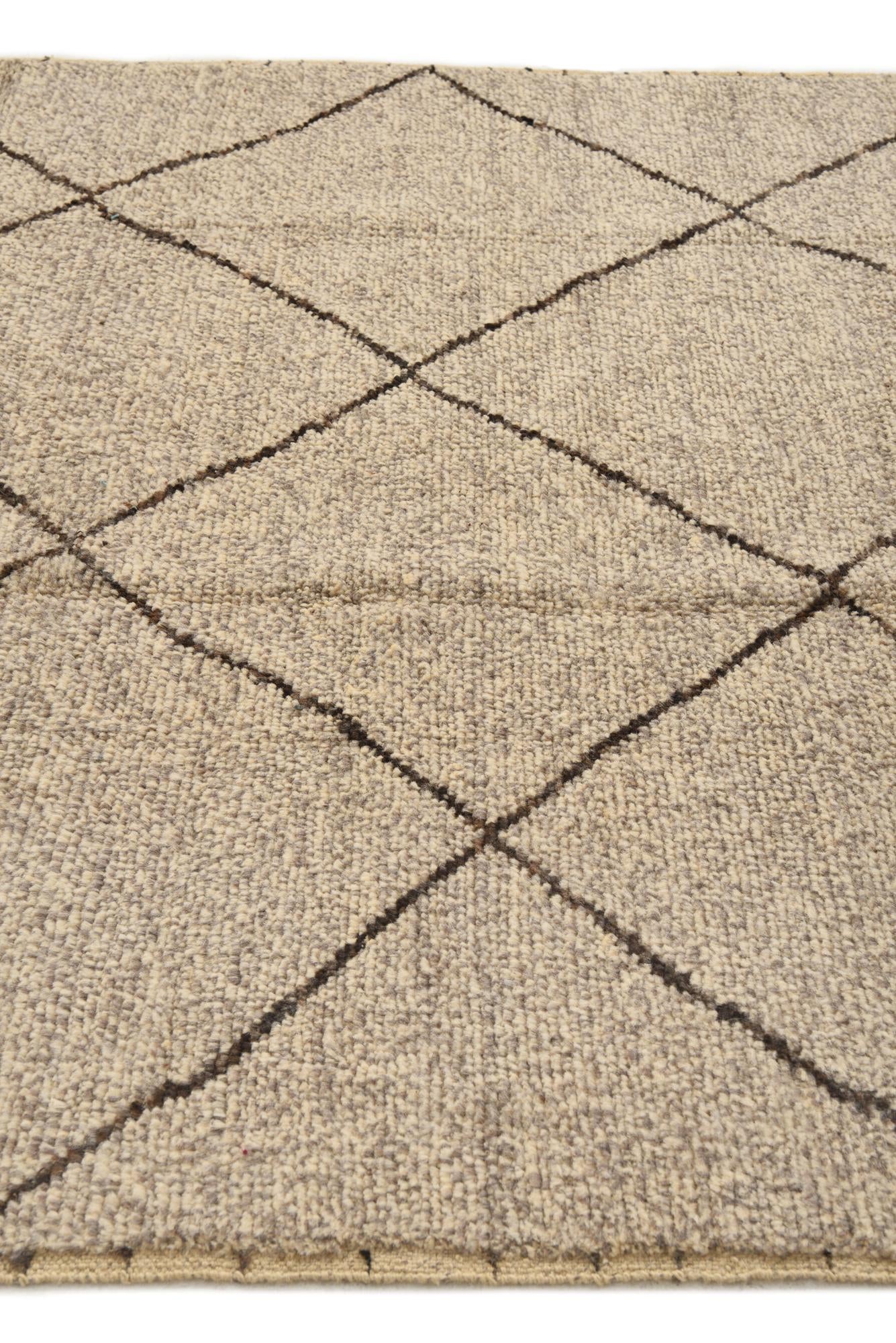 5' 11 x 9' 6 Hand Knotted Moroccan Wool Rug