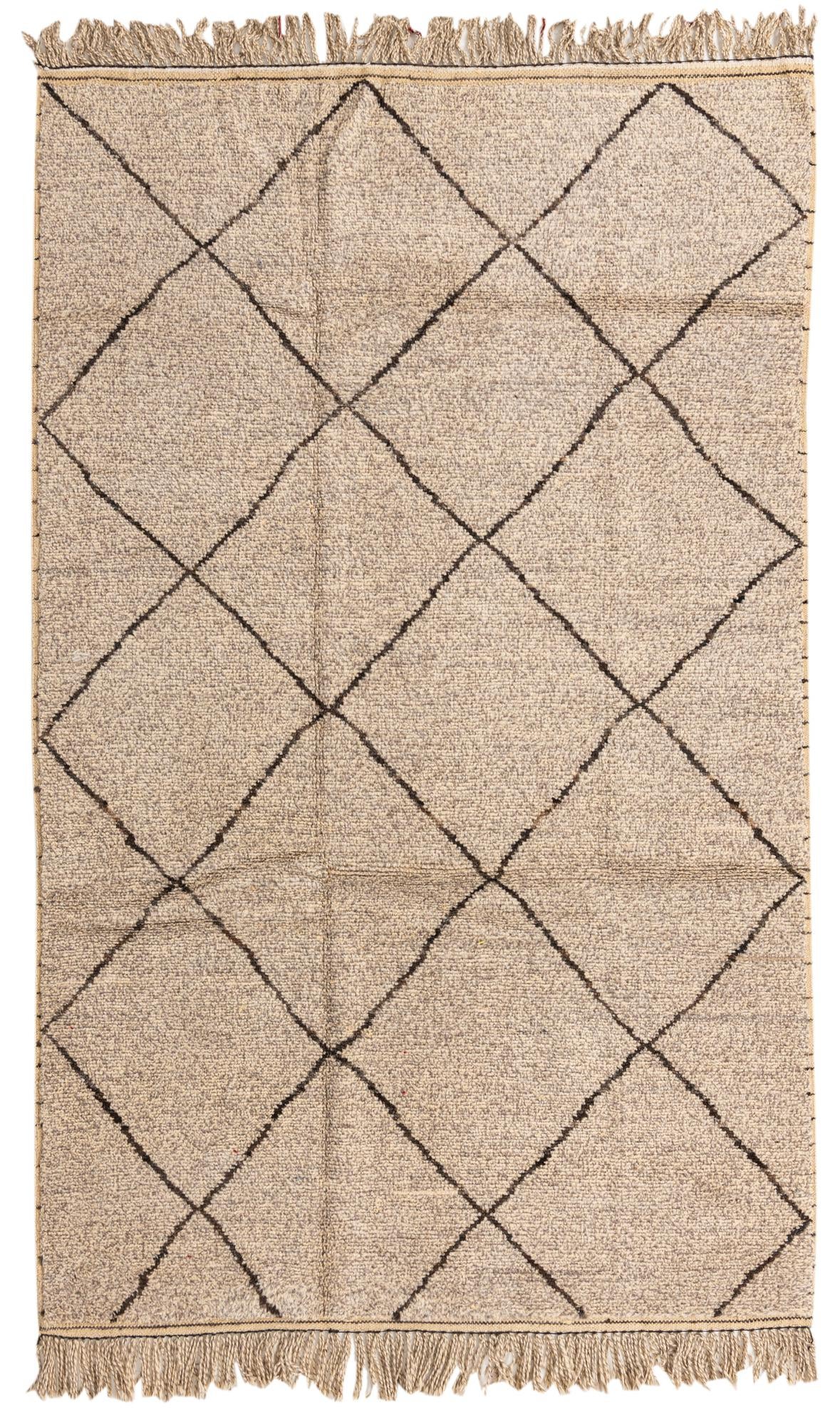5' 11 x 9' 6 Hand Knotted Moroccan Wool Rug
