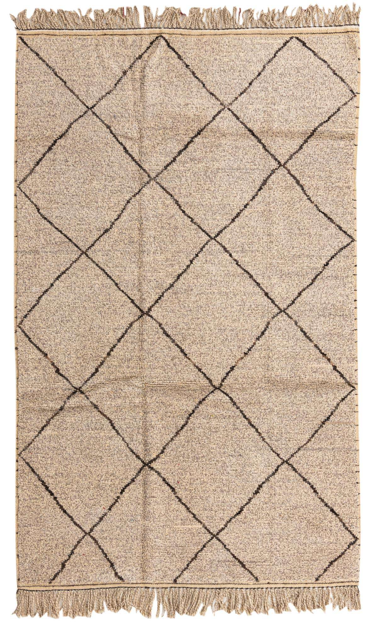 5' 11 x 9' 6 Hand Knotted Moroccan Wool Rug