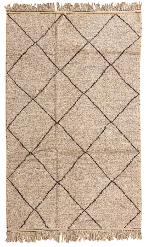 Detail image of 5' 11 x 9' 6 Hand Knotted Moroccan Wool Rug