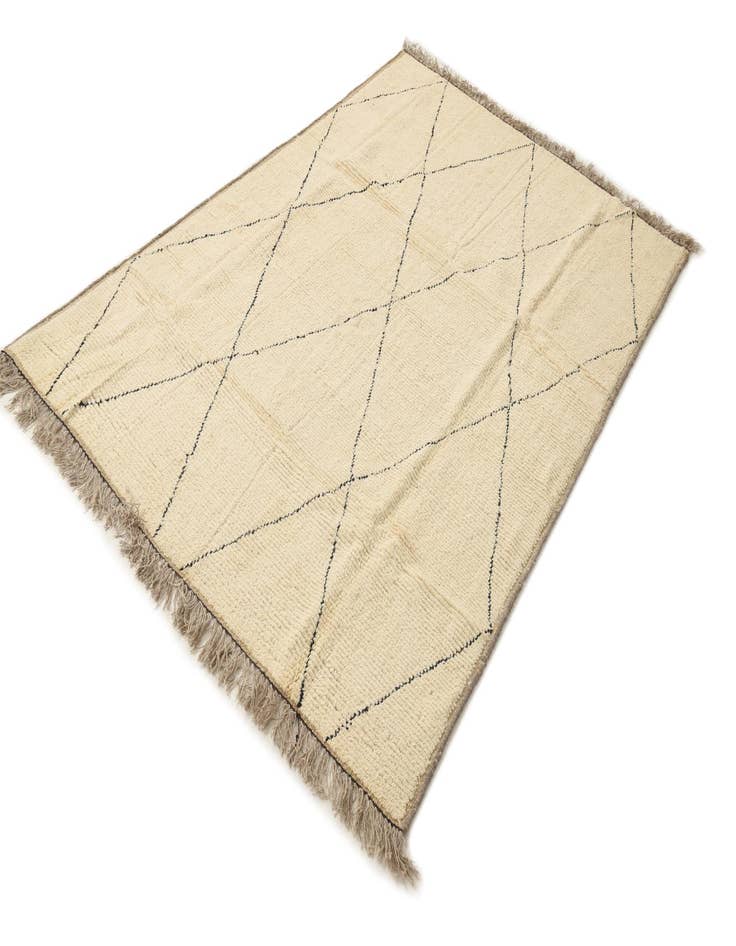 Detail image of 6' 3 x 9' Hand Knotted Moroccan Wool Rug