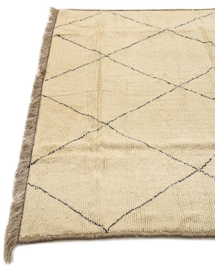 Detail image of 6' 3 x 9' Hand Knotted Moroccan Wool Rug