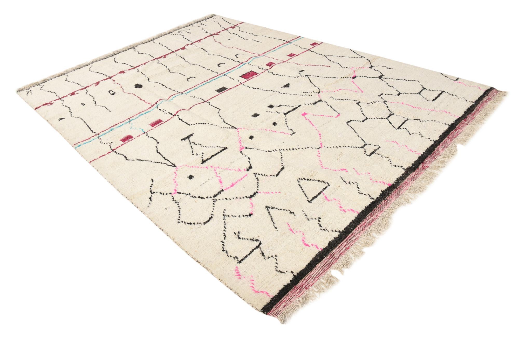 8' x 11' Hand Knotted Moroccan Wool Rug
