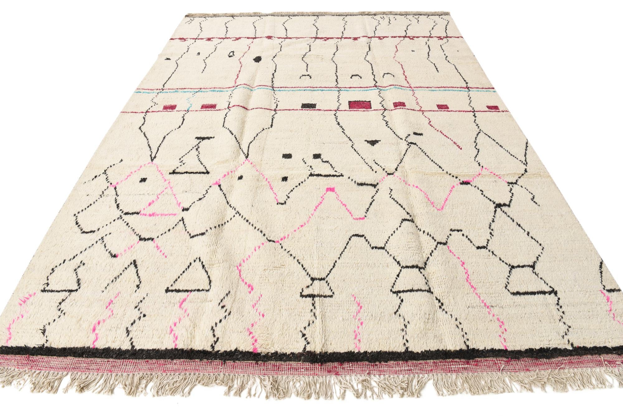 8' x 11' Hand Knotted Moroccan Wool Rug