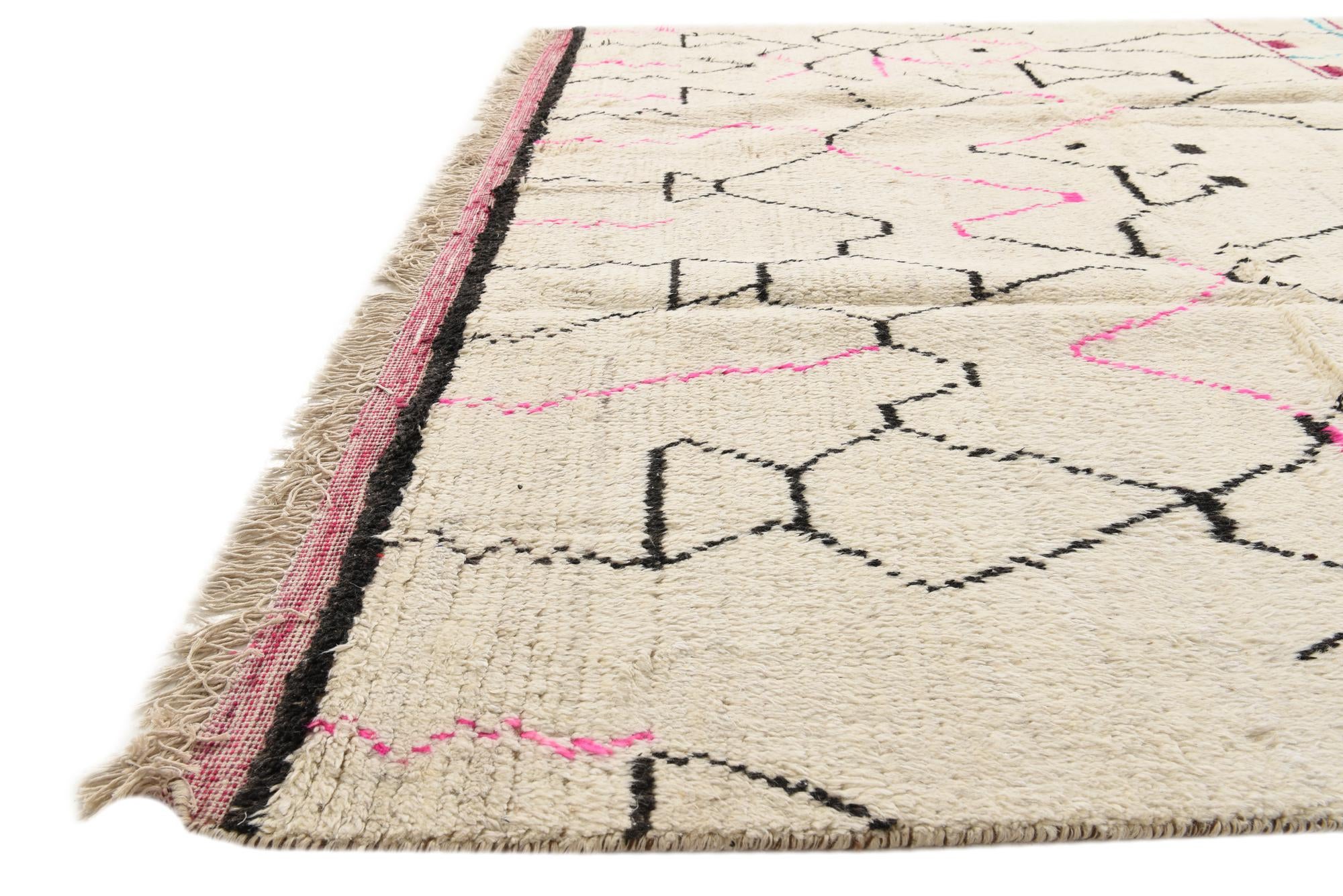 8' x 11' Hand Knotted Moroccan Wool Rug