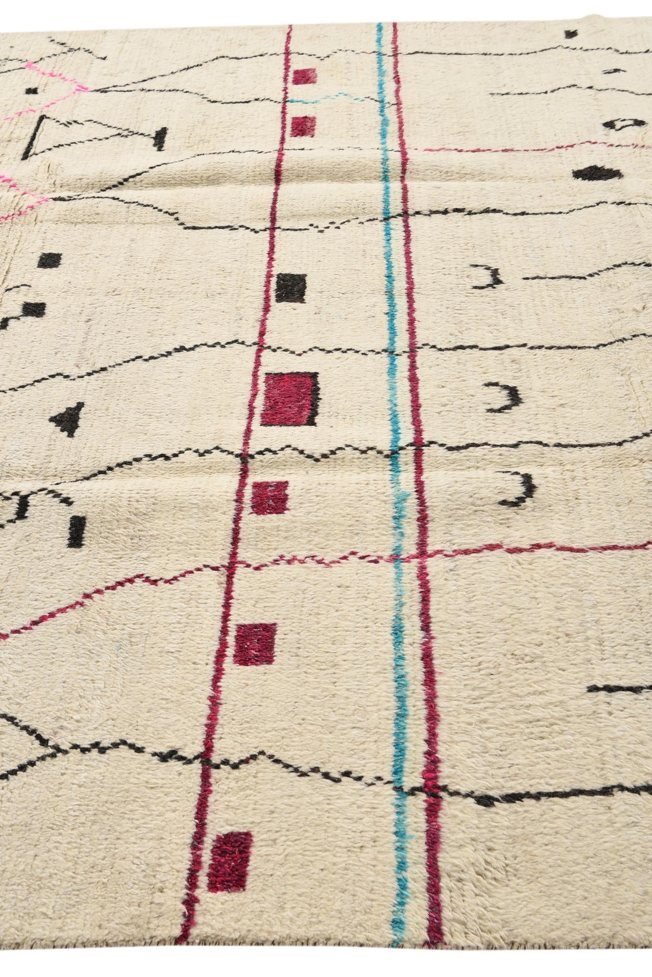 8' x 11' Hand Knotted Moroccan Wool Rug