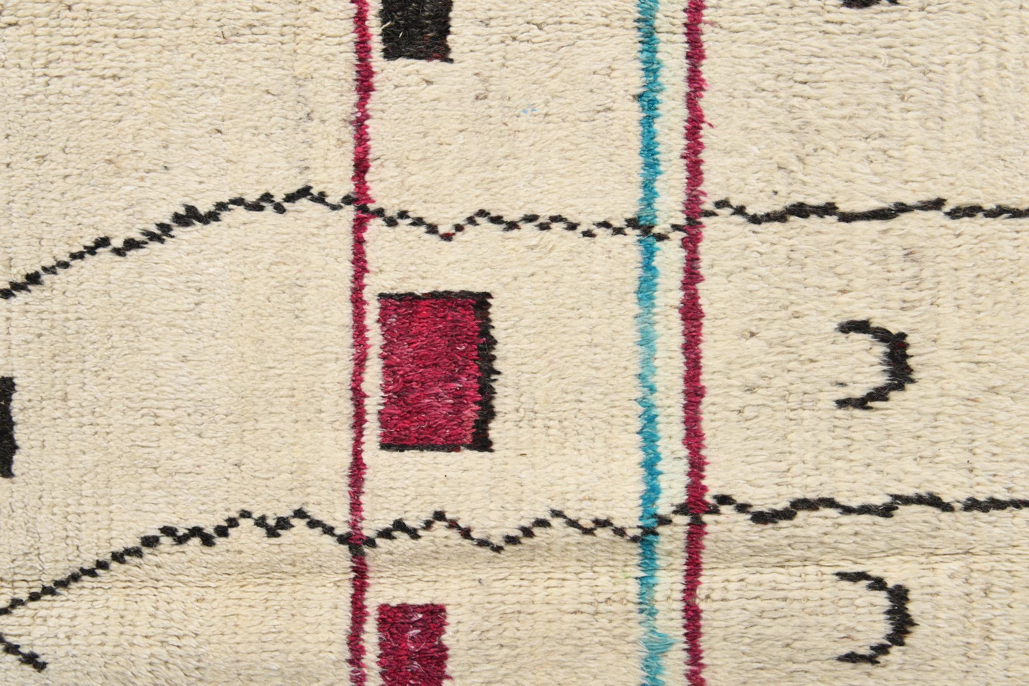 8' x 11' Hand Knotted Moroccan Wool Rug