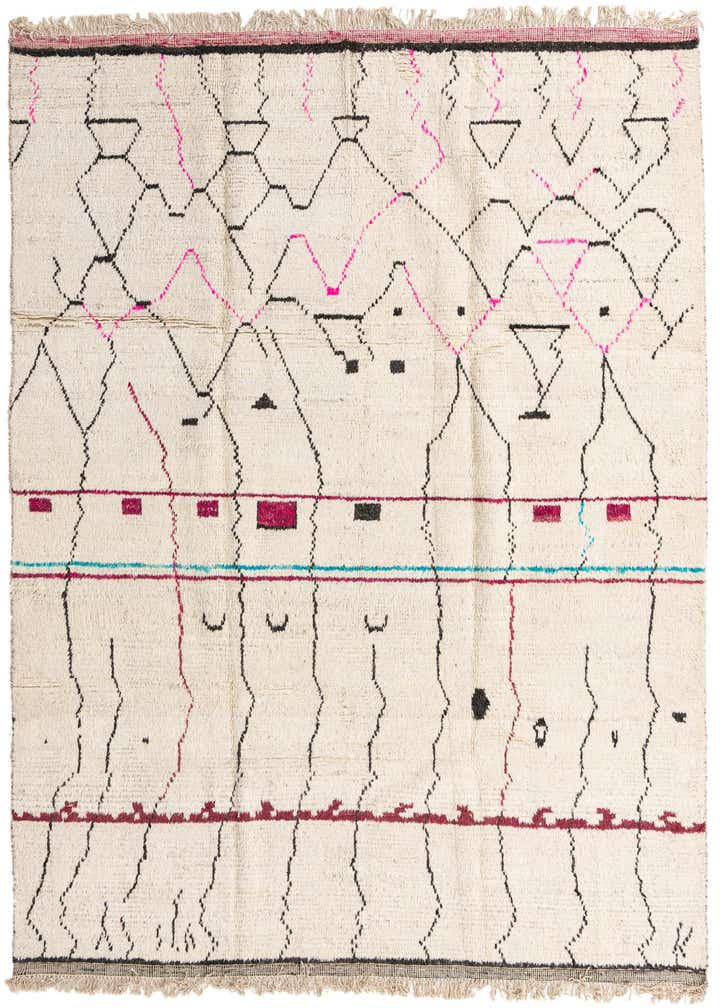 8' x 11' Hand Knotted Moroccan Wool Rug