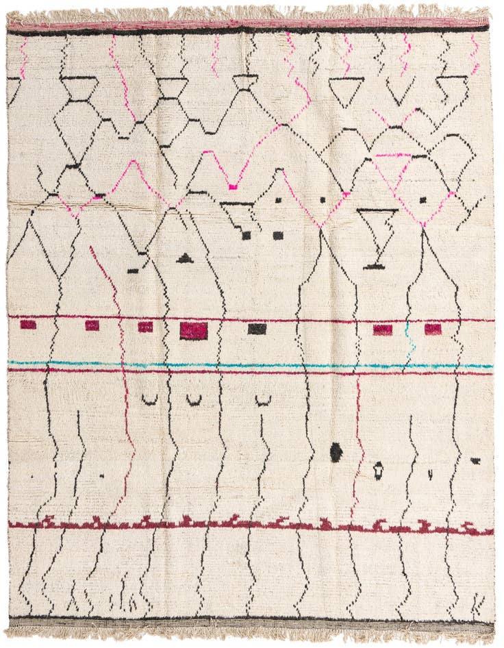 Detail image of 8' x 11' Hand Knotted Moroccan Wool Rug