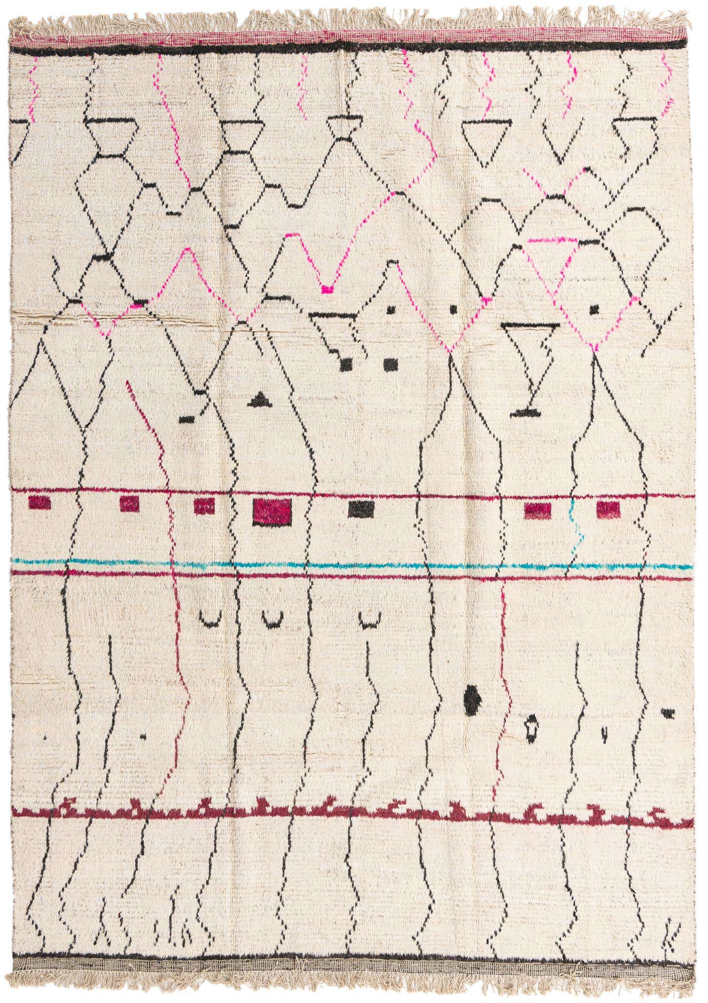 8' x 11' Hand Knotted Moroccan Wool Rug