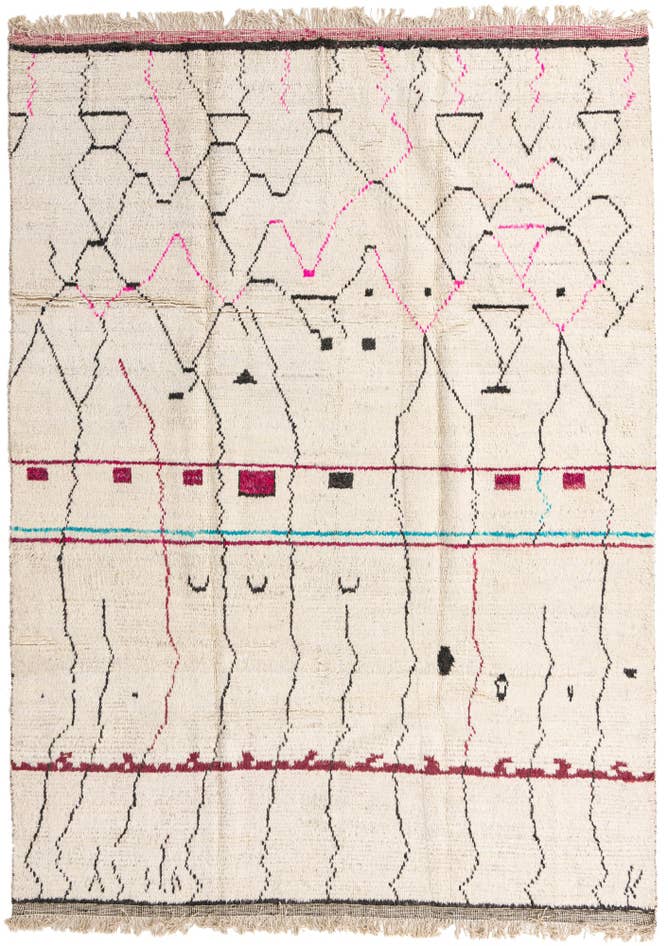 Detail image of 8' x 11' Hand Knotted Moroccan Wool Rug