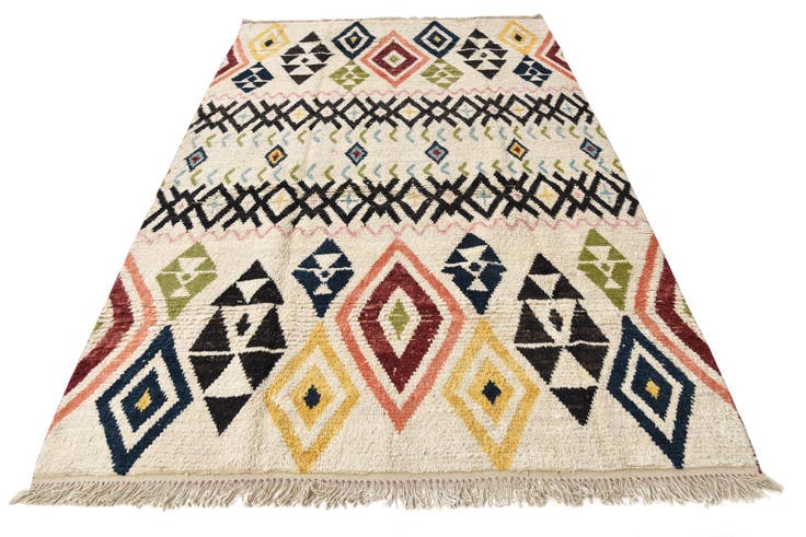 Detail image of 6' 2 x 9' 8 Hand Knotted Moroccan Wool Rug