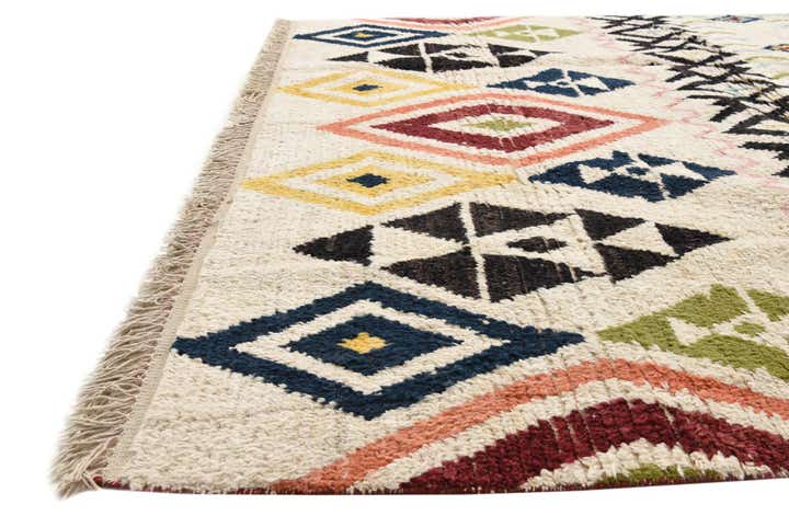 6' 2 x 9' 8 Hand Knotted Moroccan Wool Rug
