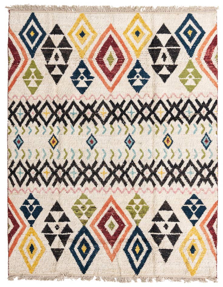Detail image of 6' 2 x 9' 8 Hand Knotted Moroccan Wool Rug