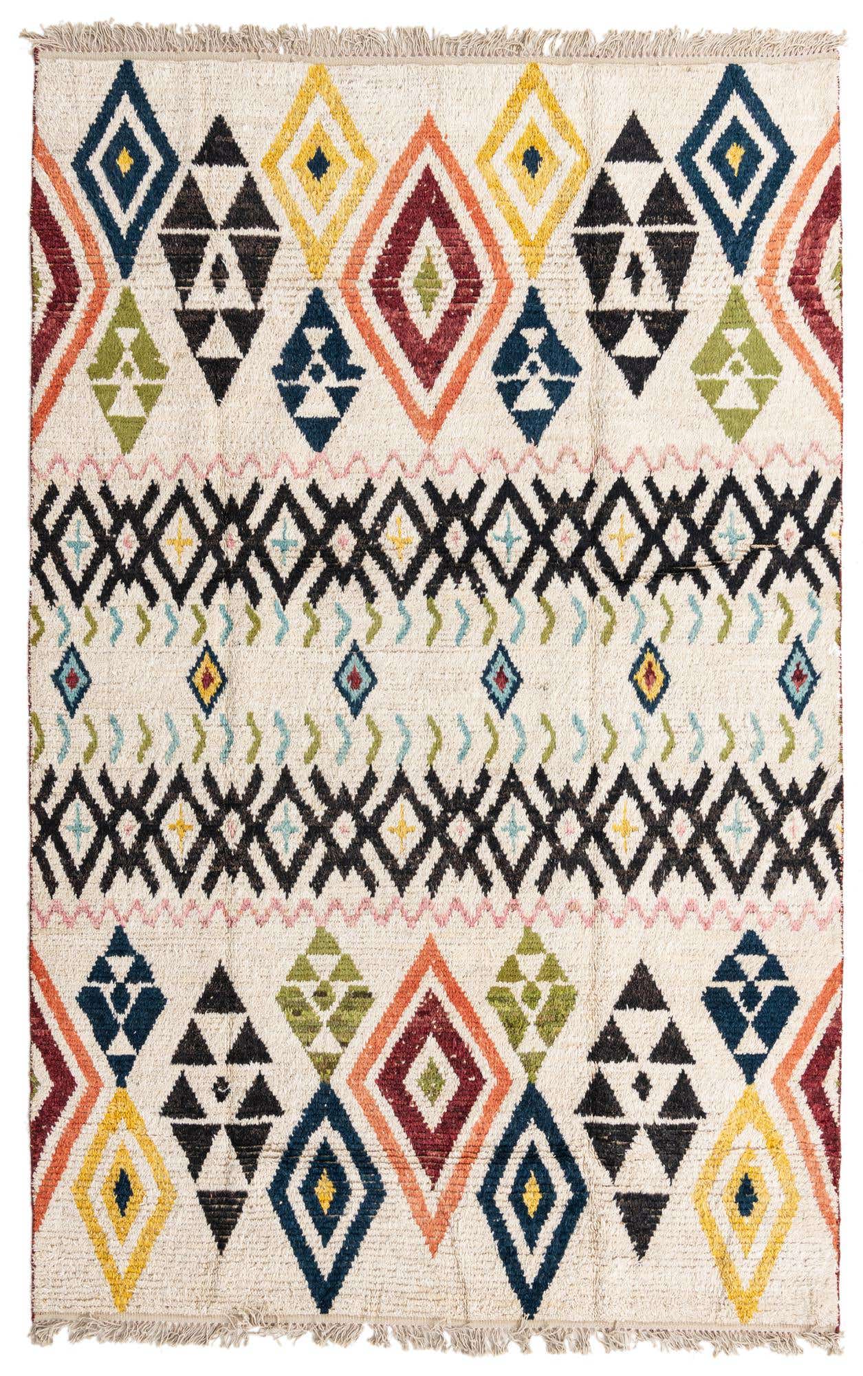 6' 2 x 9' 8 Hand Knotted Moroccan Wool Rug