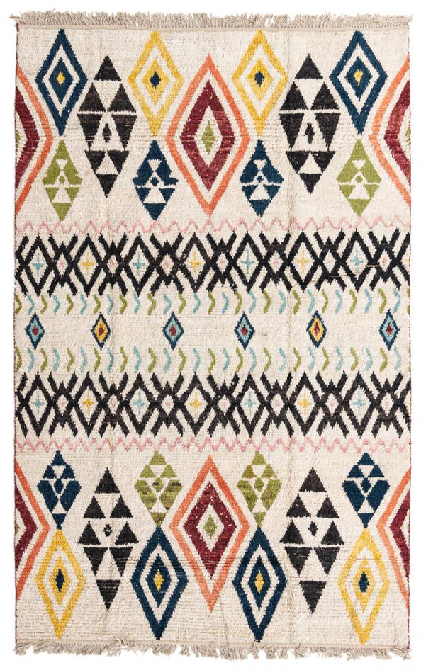Detail image of 6' 2 x 9' 8 Hand Knotted Moroccan Wool Rug