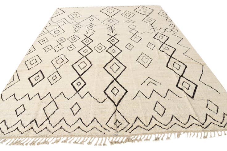 Detail image of 9' 3 x 11' 10 Hand Knotted Moroccan Wool Rug