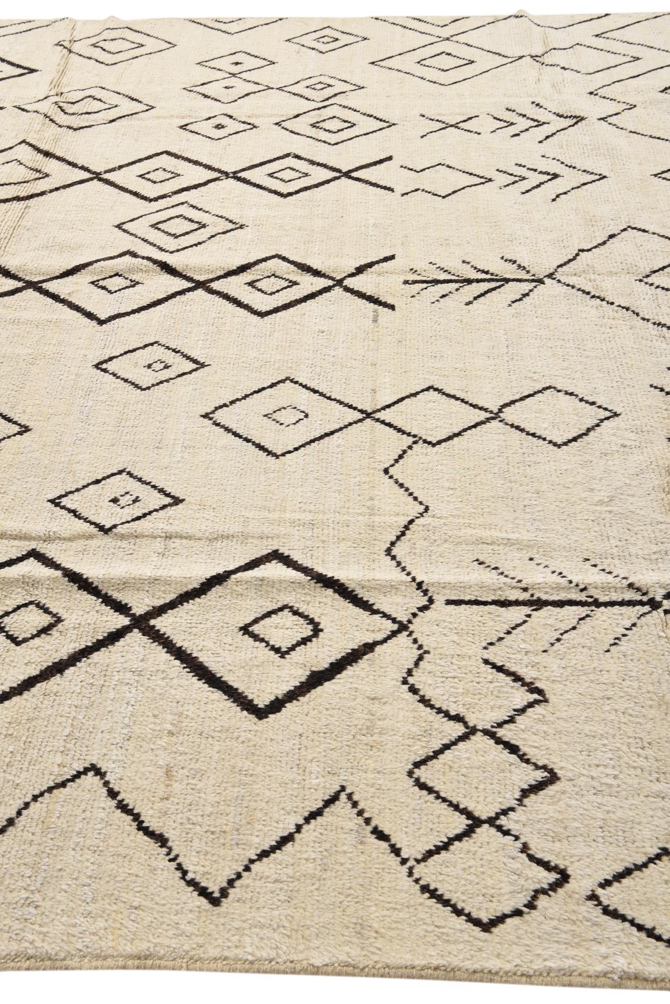 9' 3 x 11' 10 Hand Knotted Moroccan Wool Rug