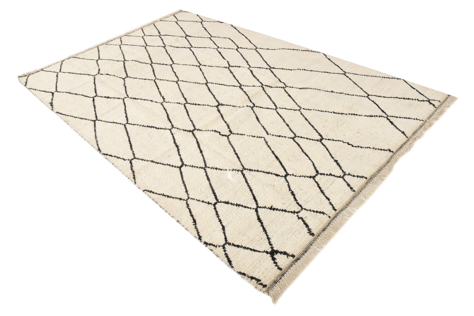 6' 3 x 9' 4 Hand Knotted Moroccan Wool Rug