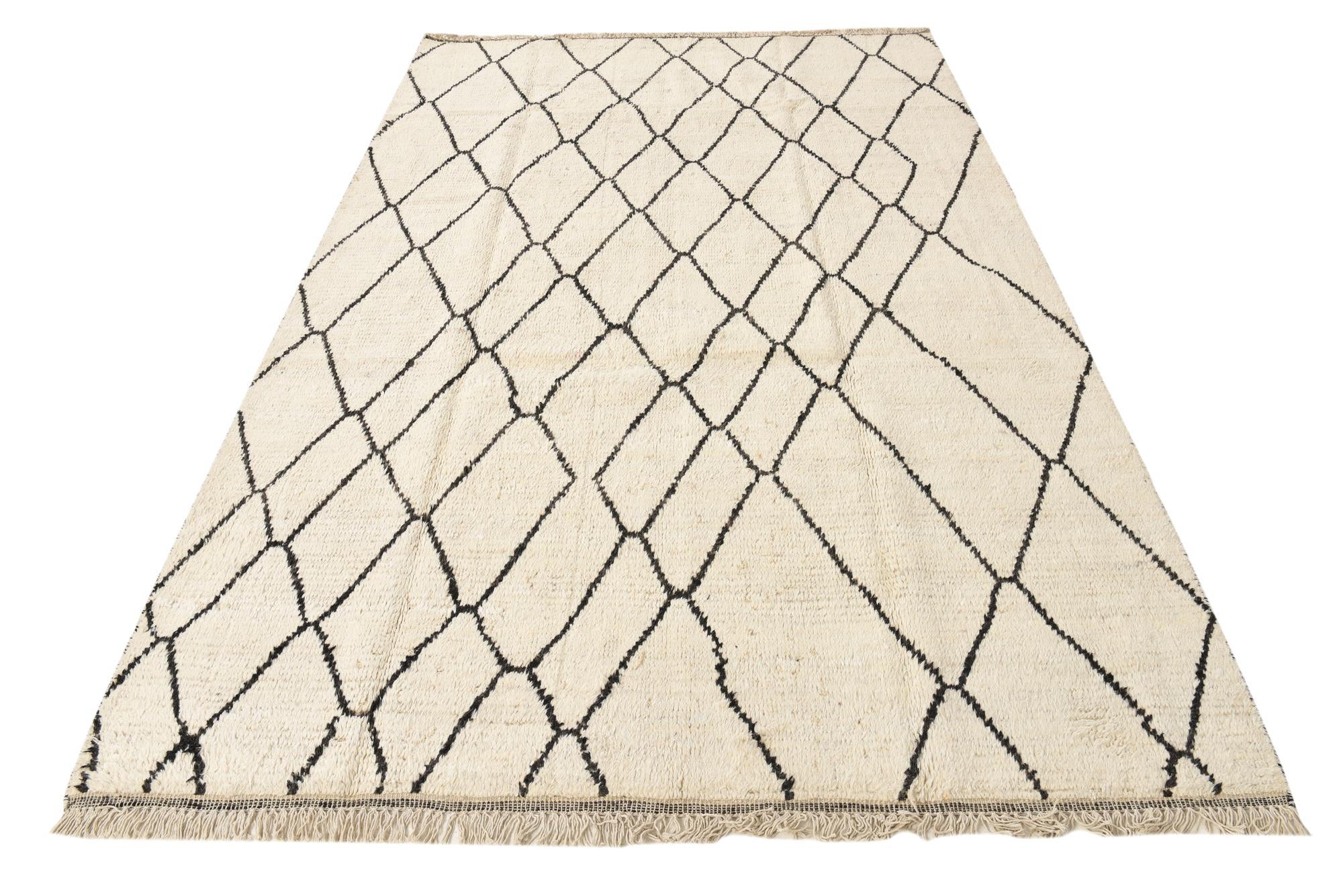 6' 3 x 9' 4 Hand Knotted Moroccan Wool Rug