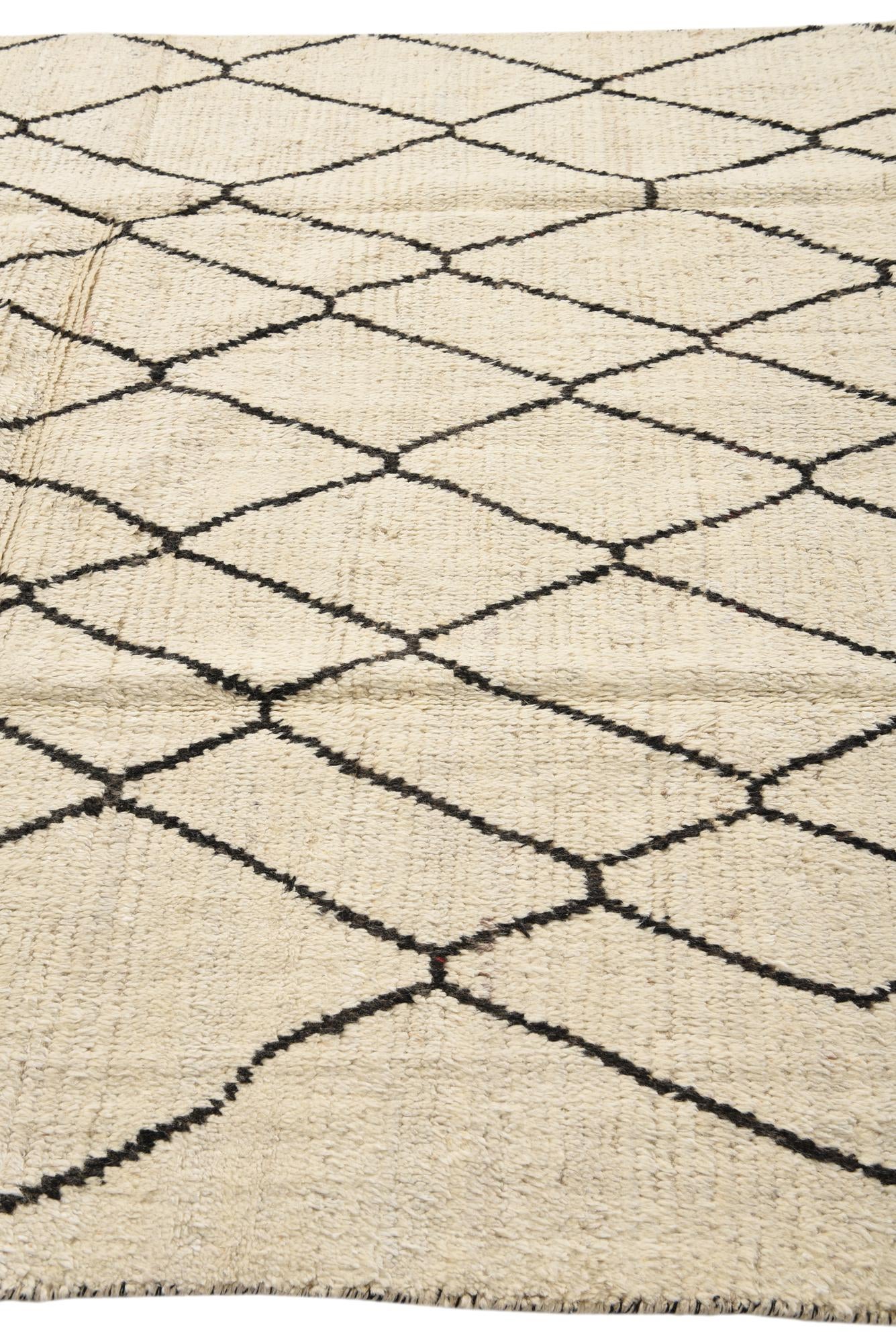 6' 3 x 9' 4 Hand Knotted Moroccan Wool Rug
