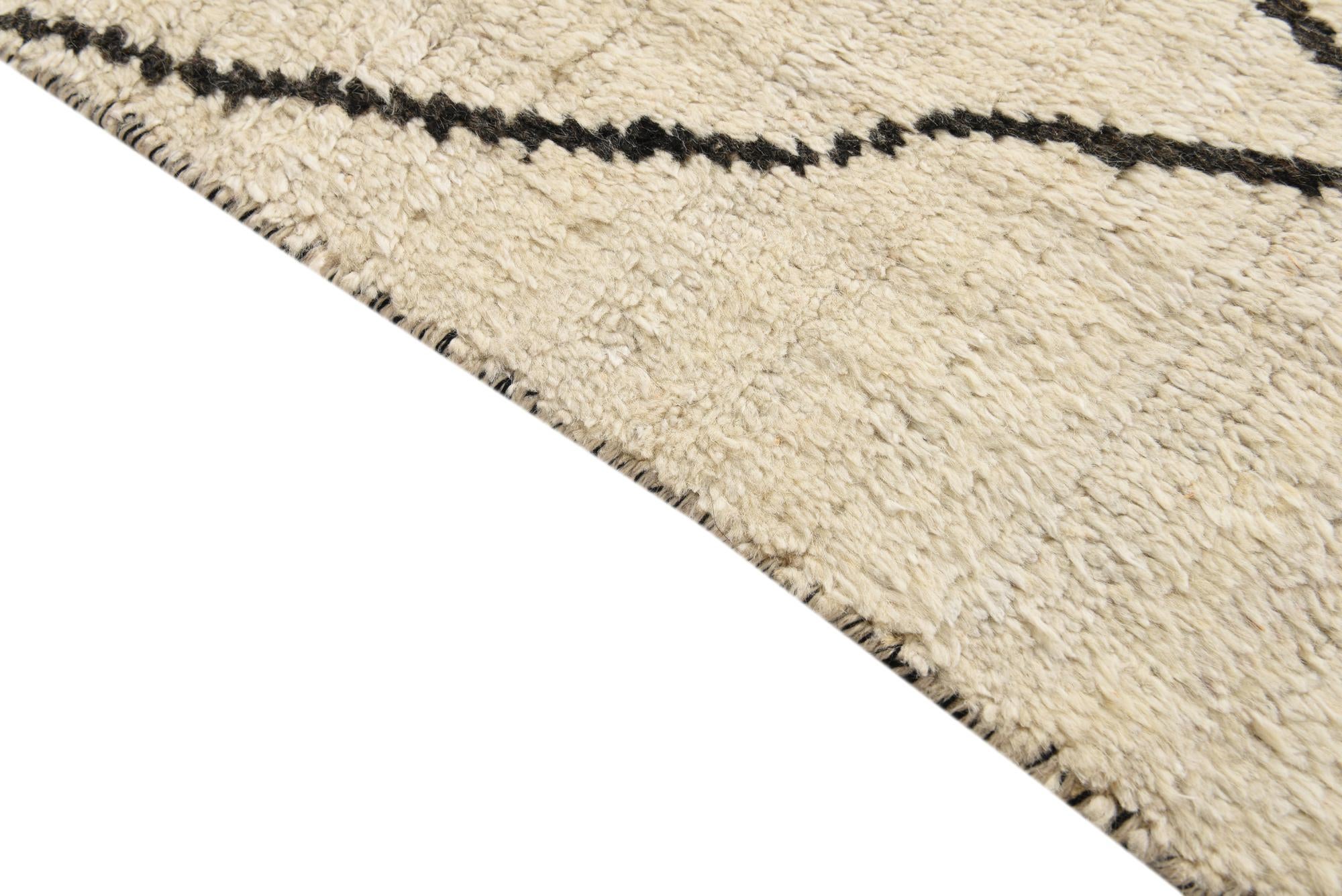 6' 3 x 9' 4 Hand Knotted Moroccan Wool Rug