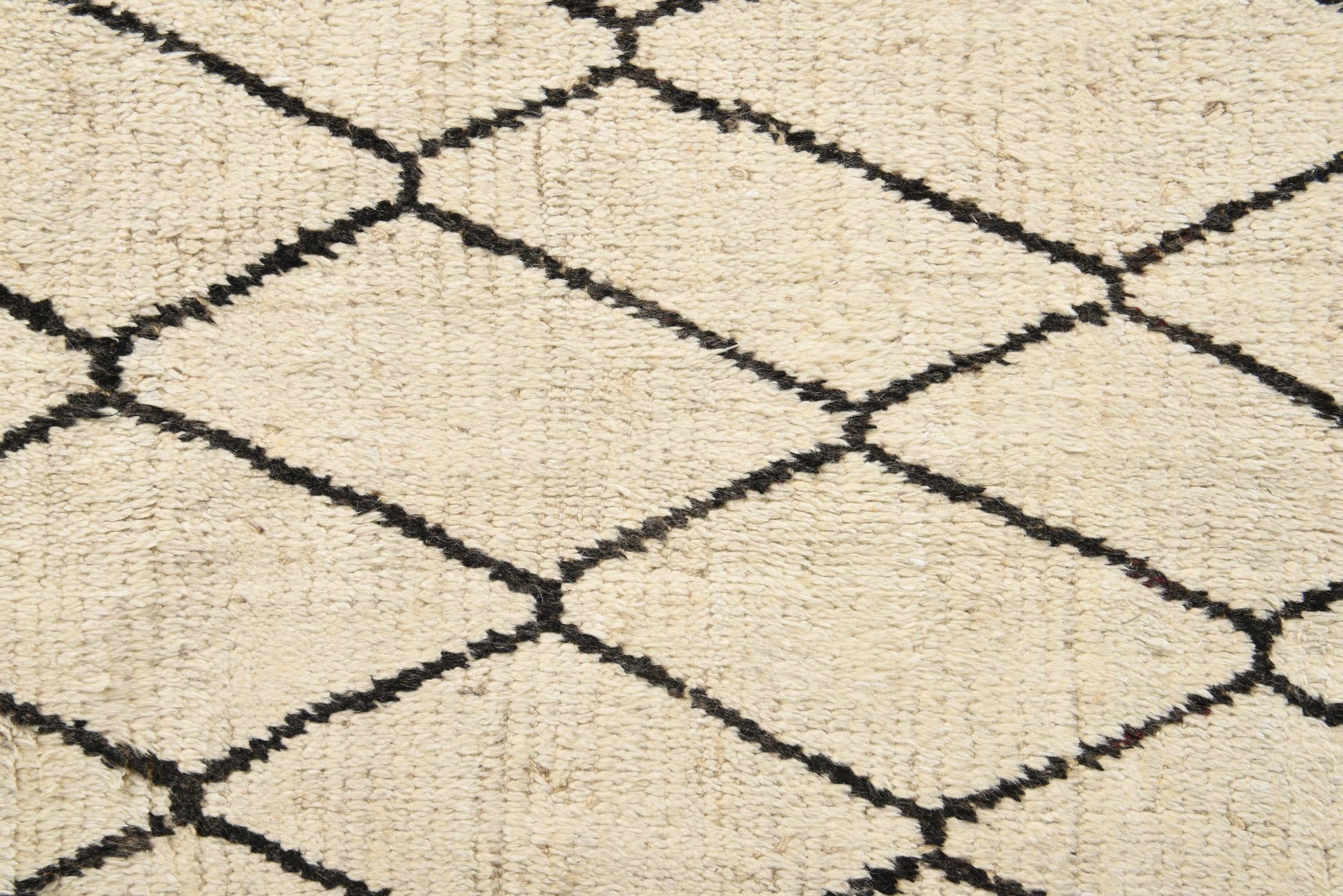 6' 3 x 9' 4 Hand Knotted Moroccan Wool Rug