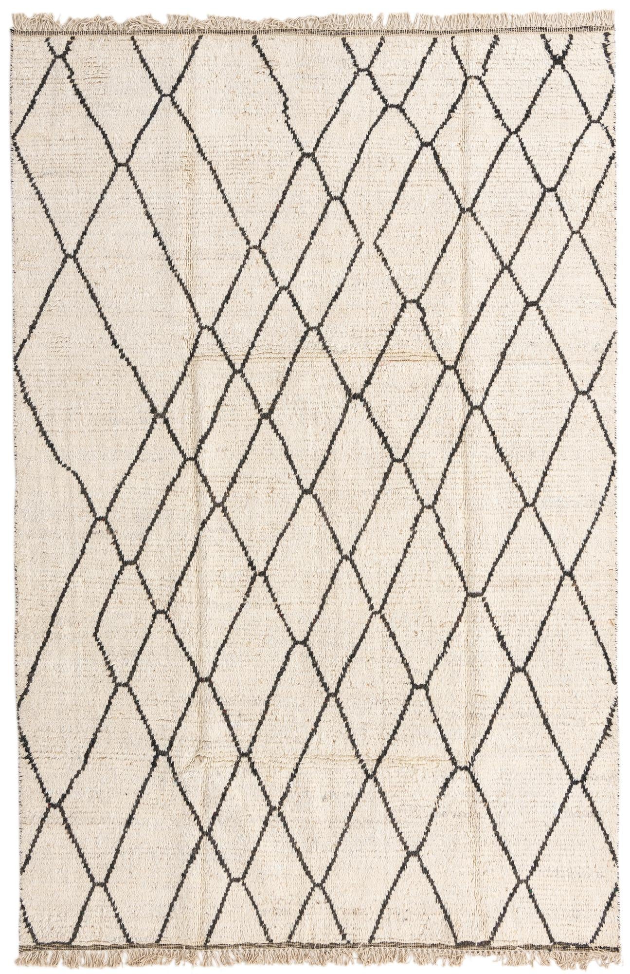 6' 3 x 9' 4 Hand Knotted Moroccan Wool Rug