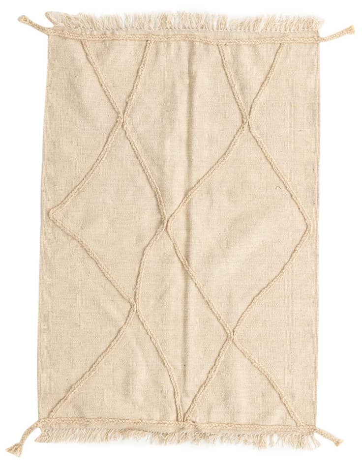 Detail image of 3' 6 x 4' 10 Hand Knotted Moroccan Wool Rug