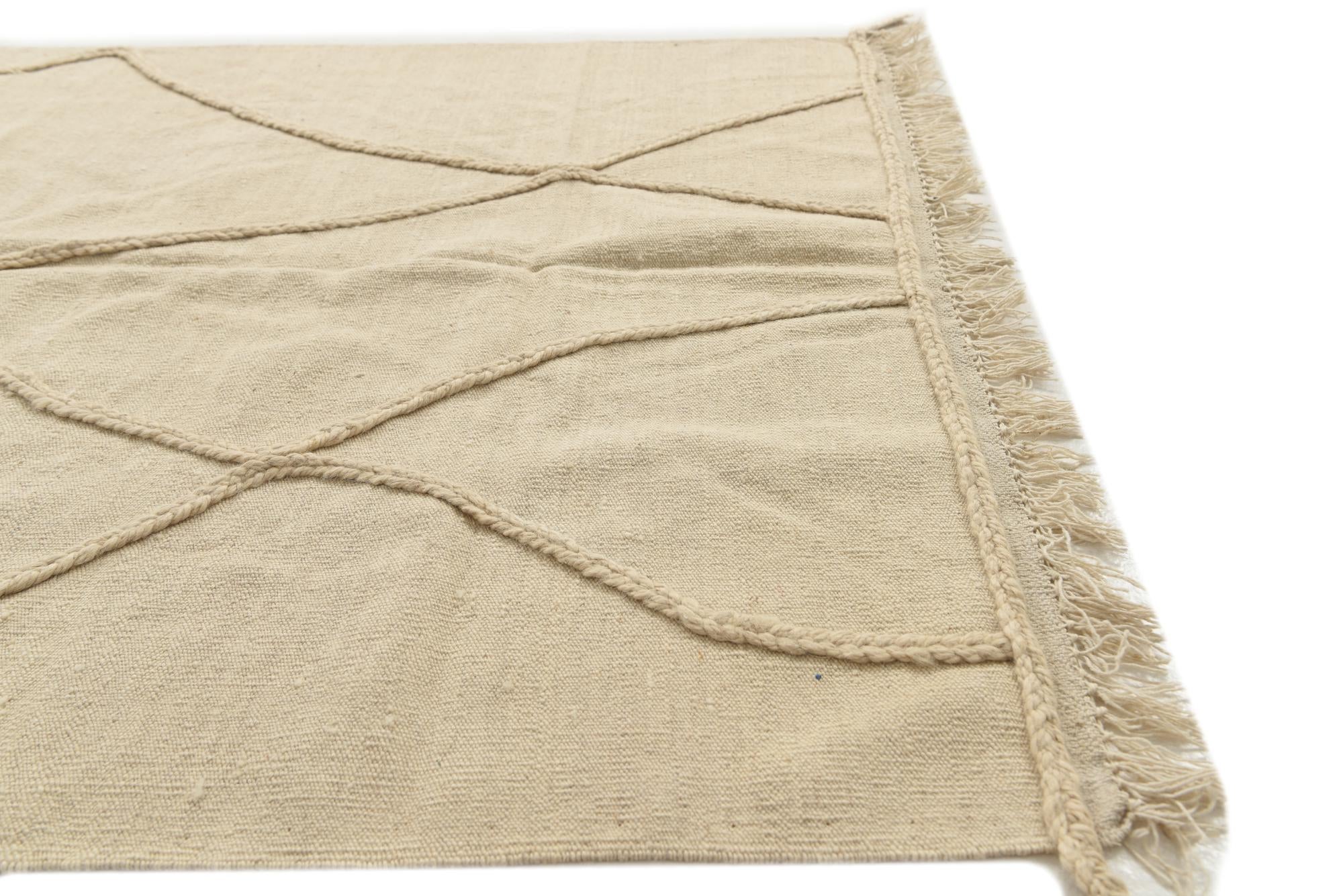 4' 3 x 6' 1 Hand Knotted Moroccan Wool Rug