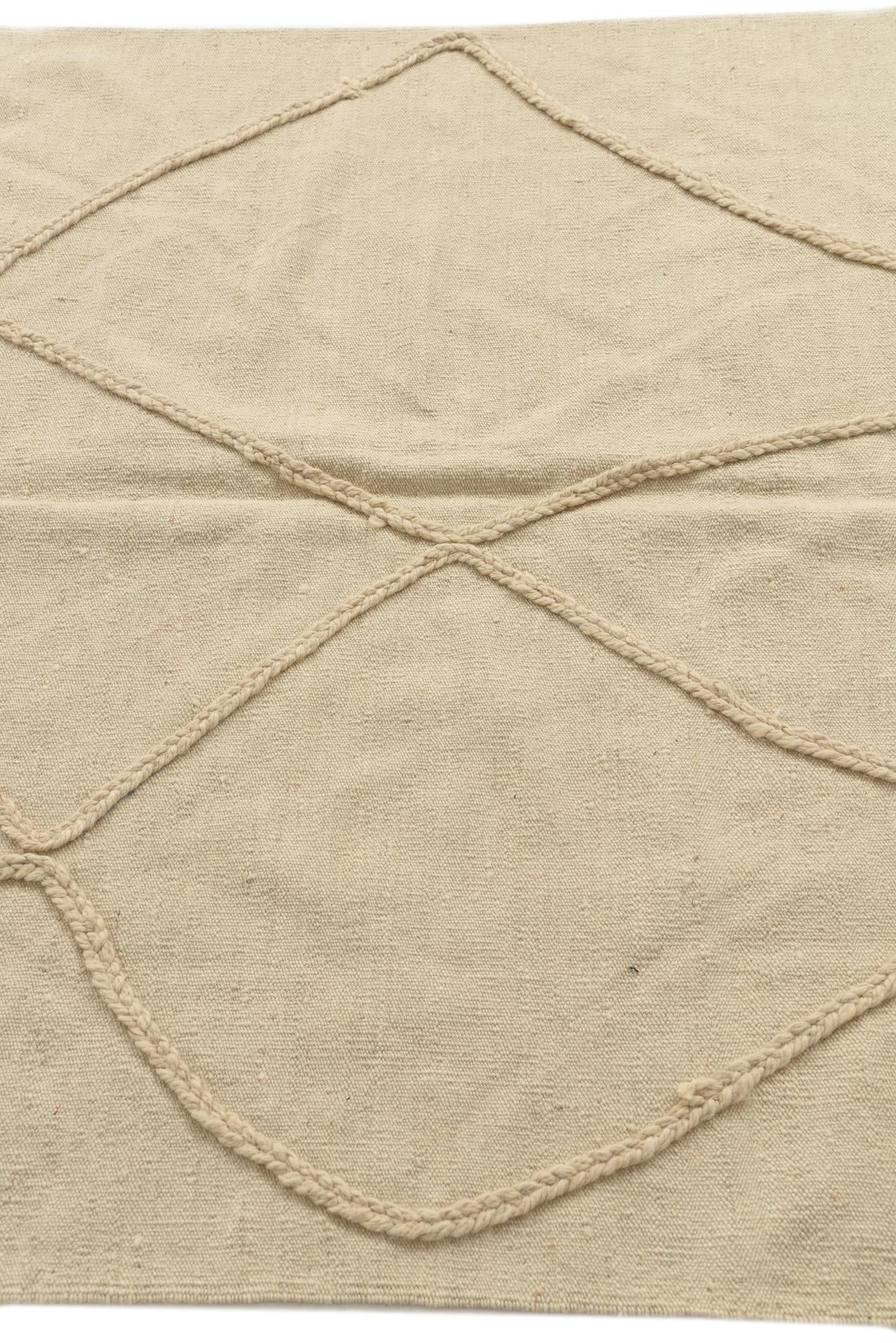 4' 3 x 6' 1 Hand Knotted Moroccan Wool Rug