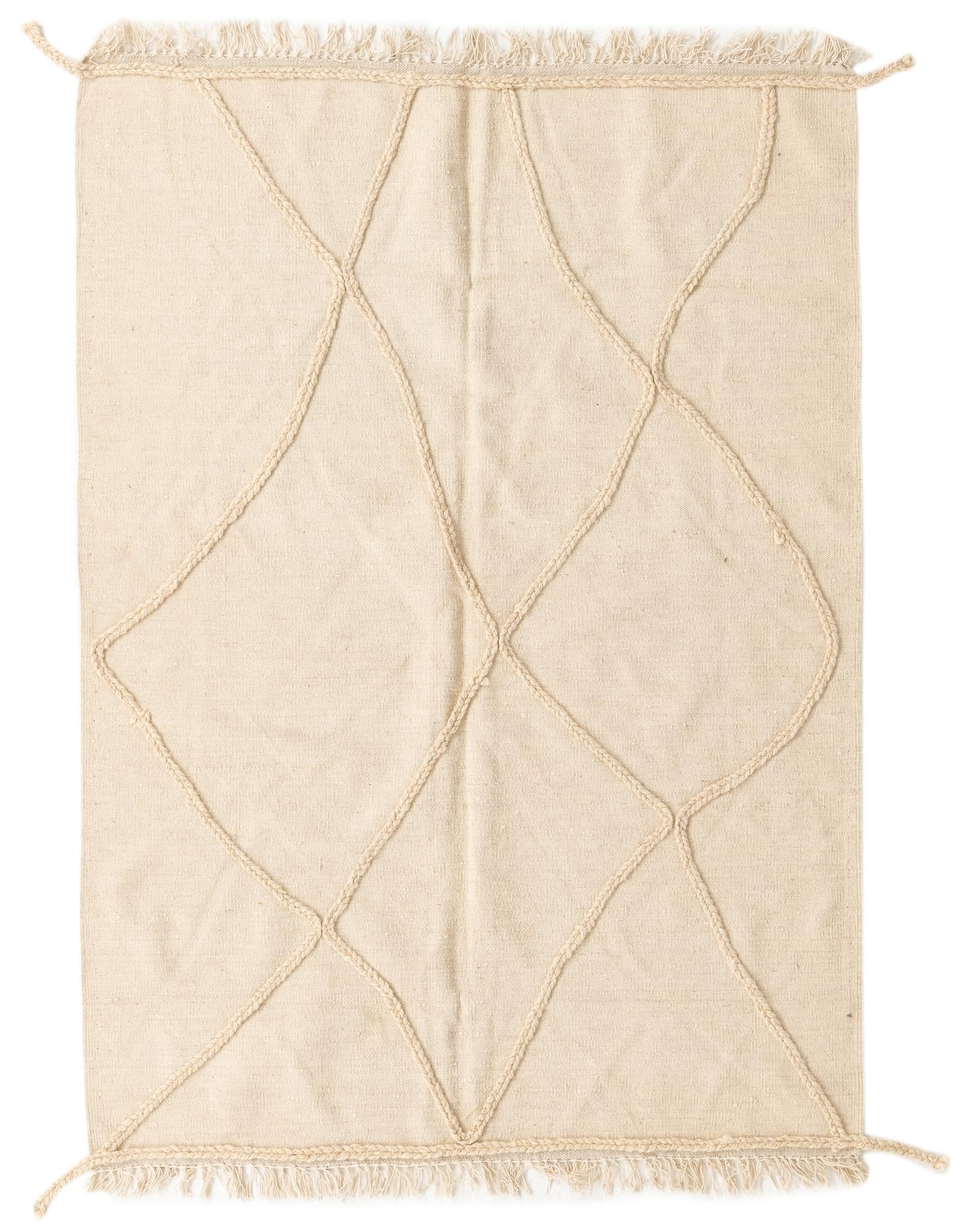 4' 3 x 6' 1 Hand Knotted Moroccan Wool Rug