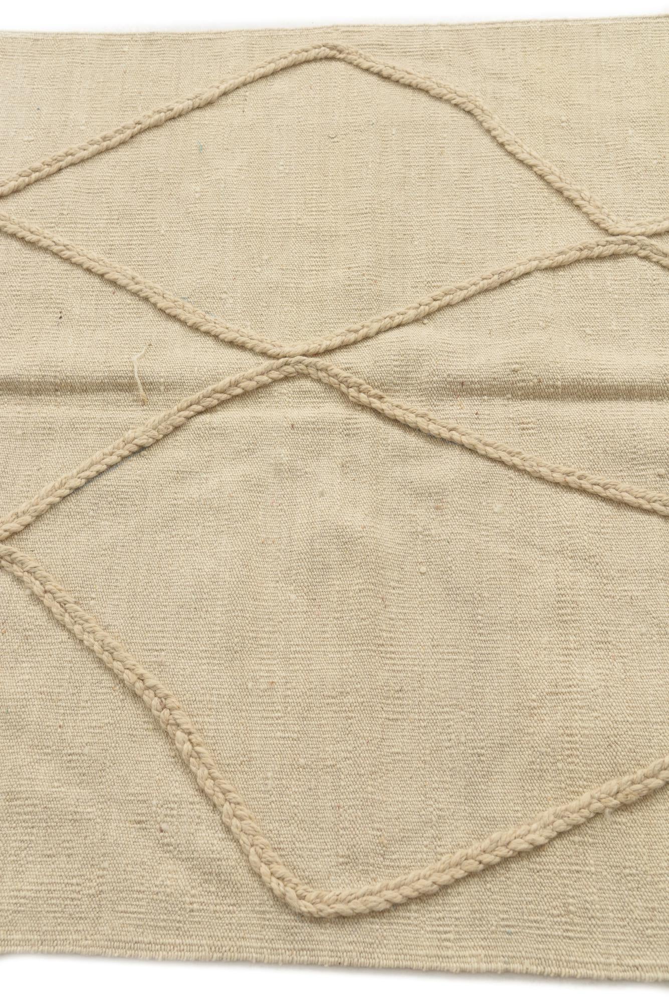 3' 5 x 5' Hand Knotted Moroccan Wool Rug