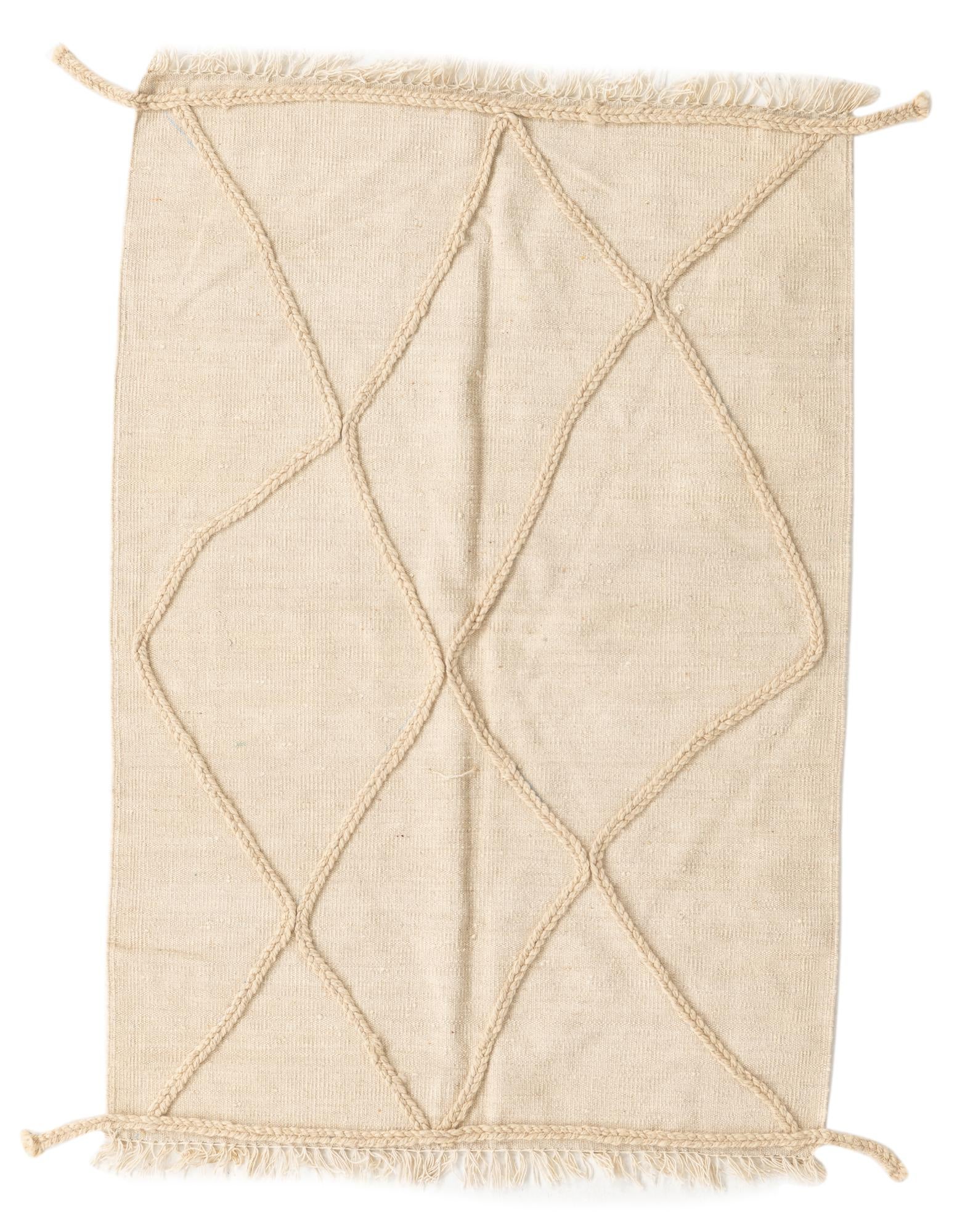 3' 5 x 5' Hand Knotted Moroccan Wool Rug