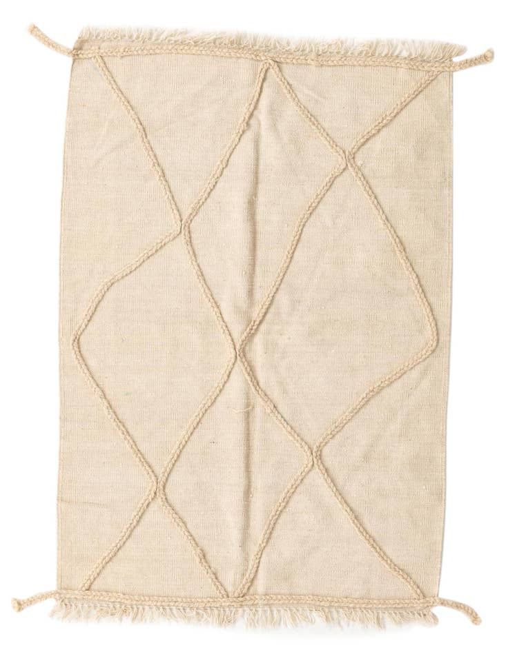 Detail image of 3' 5 x 5' Hand Knotted Moroccan Wool Rug