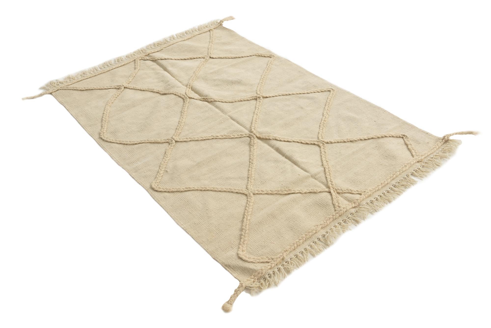 3' 4 x 5' Hand Knotted Moroccan Wool Rug