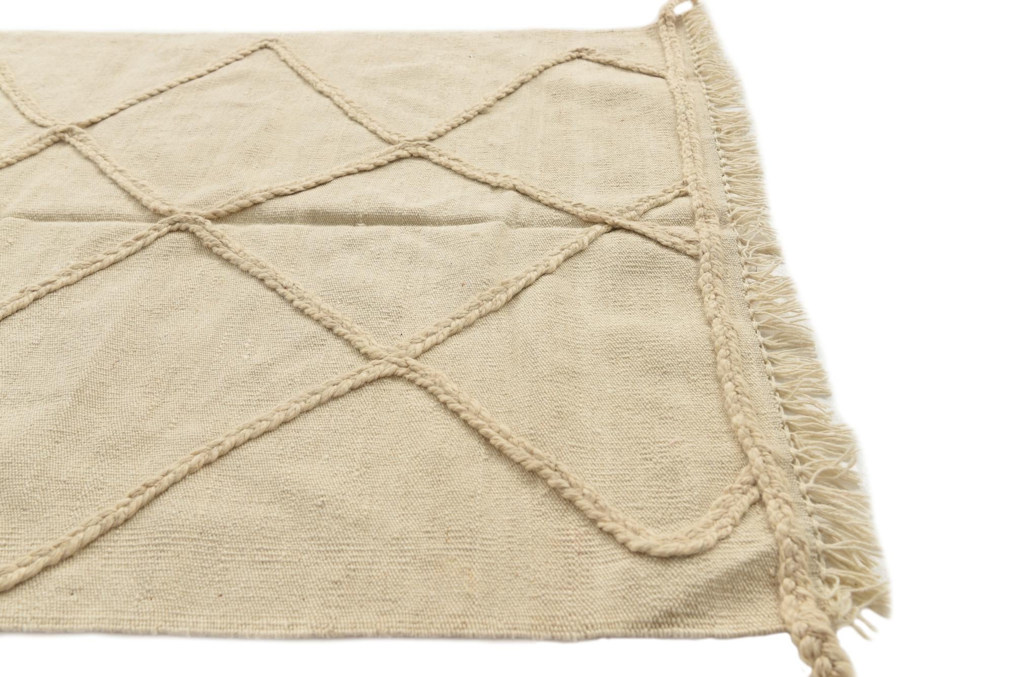 3' 4 x 5' Hand Knotted Moroccan Wool Rug
