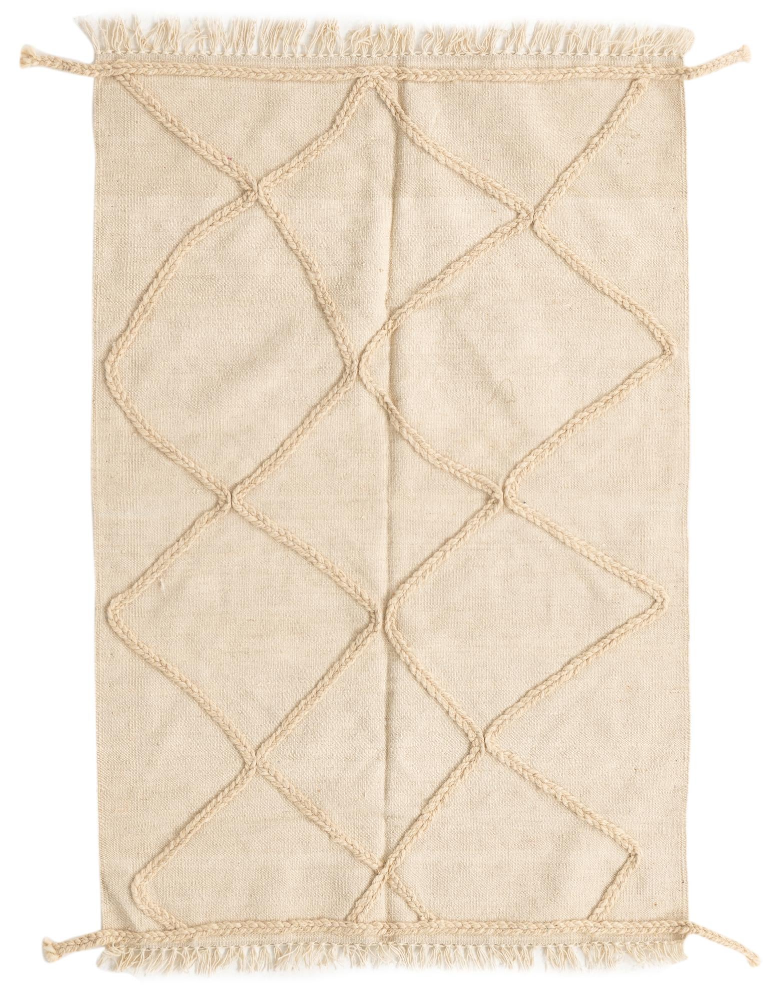 3' 4 x 5' Hand Knotted Moroccan Wool Rug