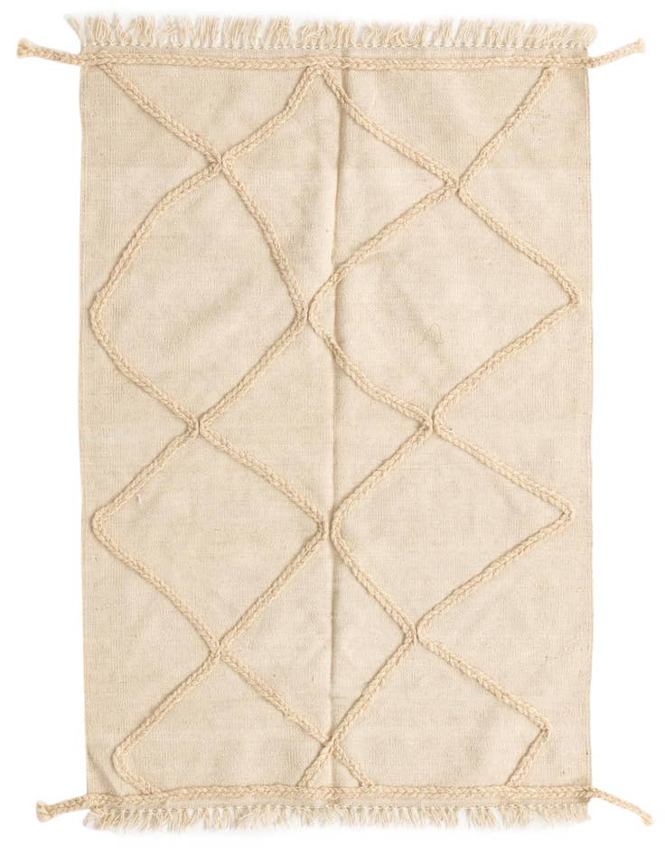 Detail image of 3' 4 x 5' Hand Knotted Moroccan Wool Rug