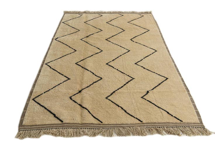 Detail image of 5' 4 x 8' 5 Hand Knotted Moroccan Wool Rug