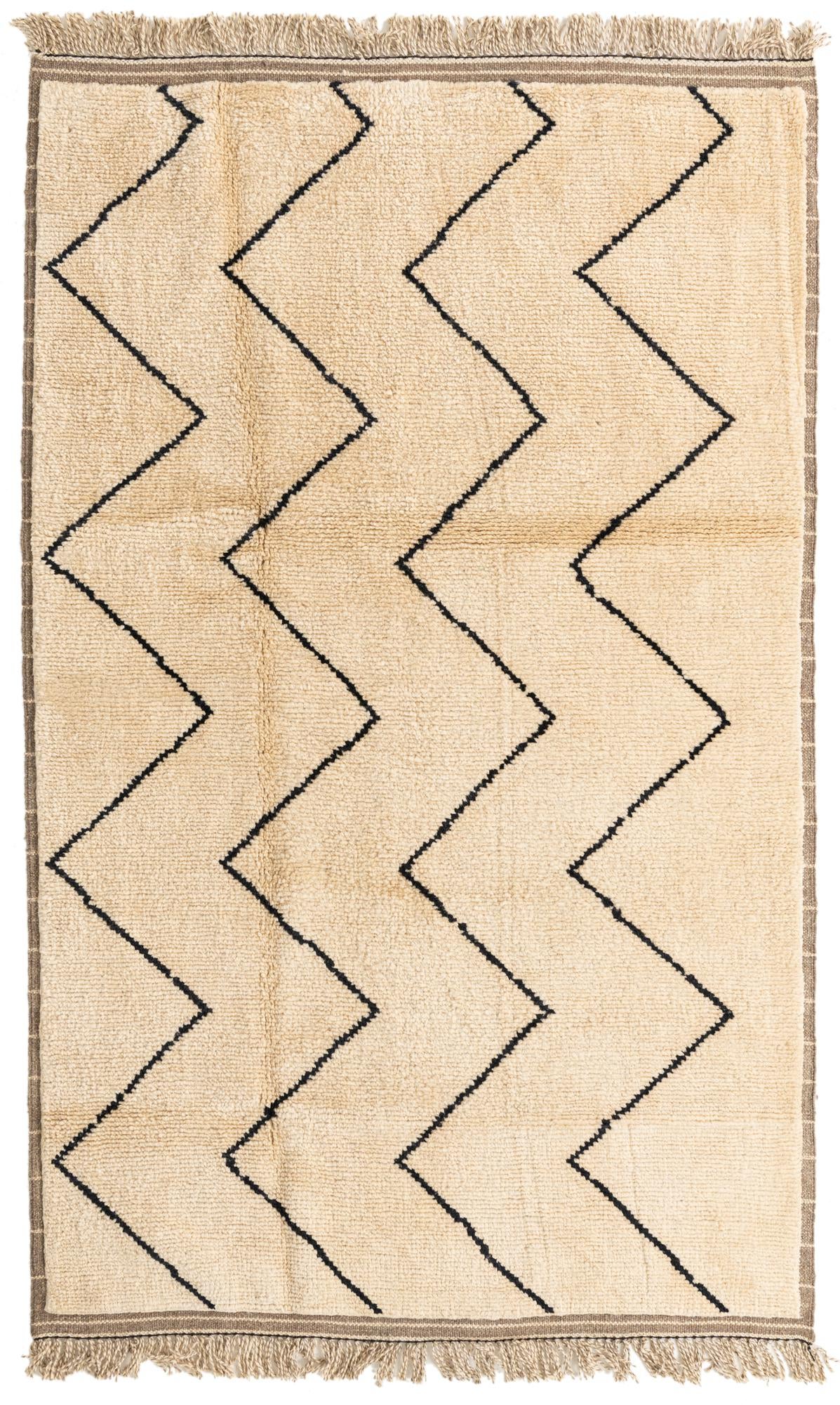 5' 4 x 8' 5 Hand Knotted Moroccan Wool Rug