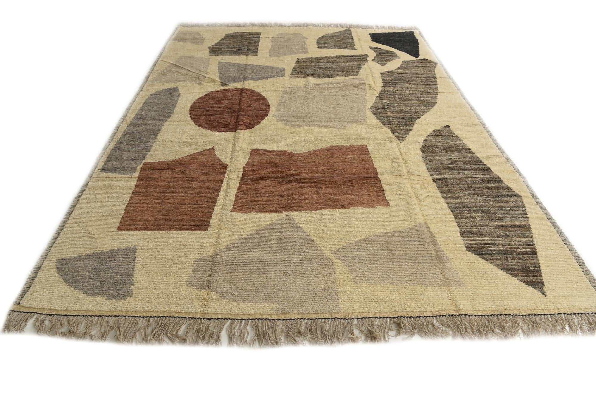 9' 1 x 12' 2 Hand Knotted Moroccan Wool Rug