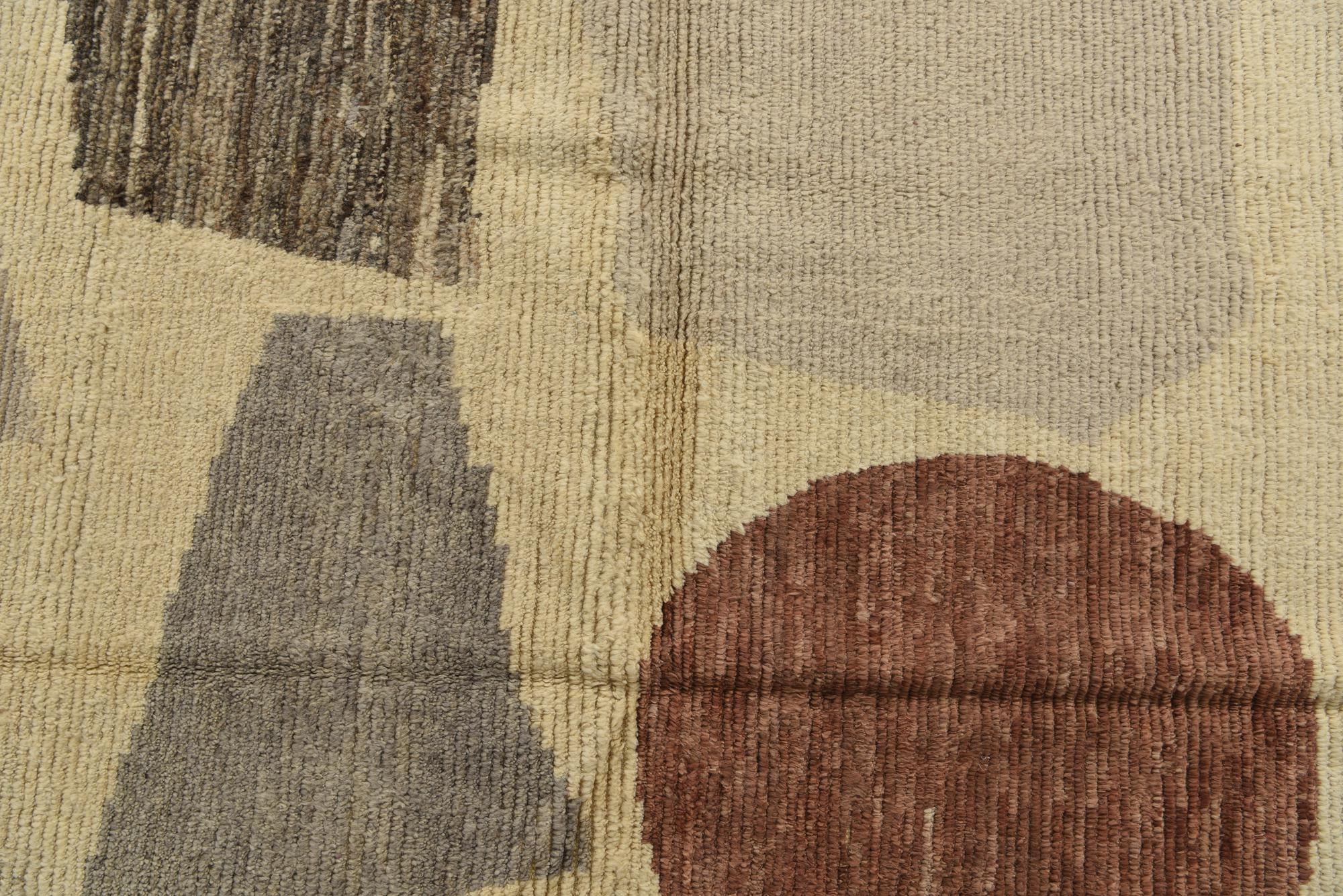 9' 1 x 12' 2 Hand Knotted Moroccan Wool Rug