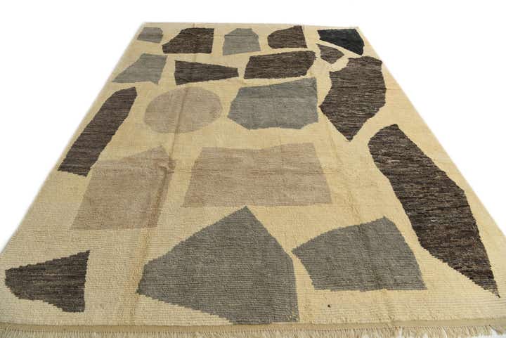 9' 1 x 12' 6 Hand Knotted Moroccan Wool Rug