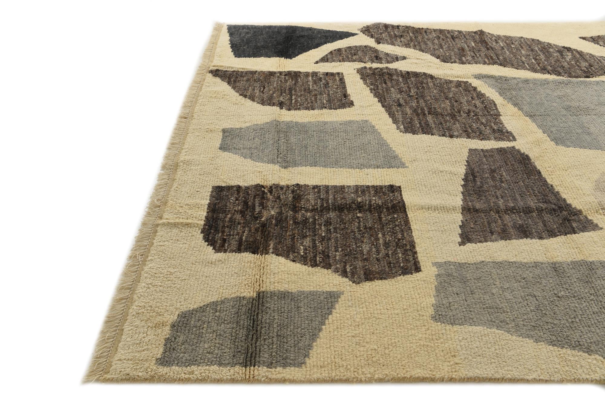 9' 1 x 12' 6 Hand Knotted Moroccan Wool Rug
