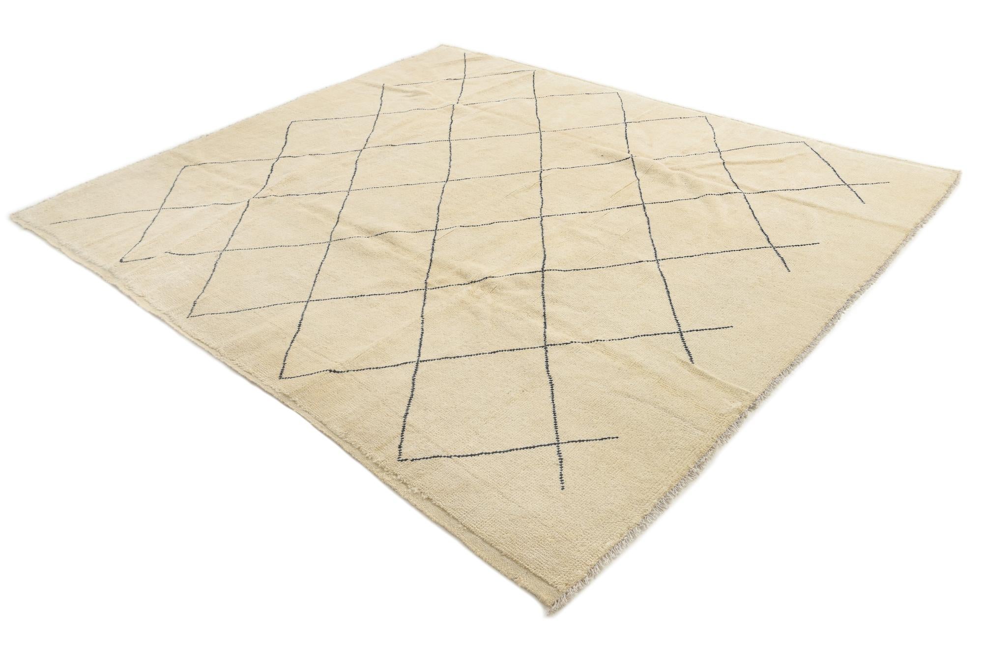 8' 1 x 9' 8 Hand Knotted Moroccan Wool Rug
