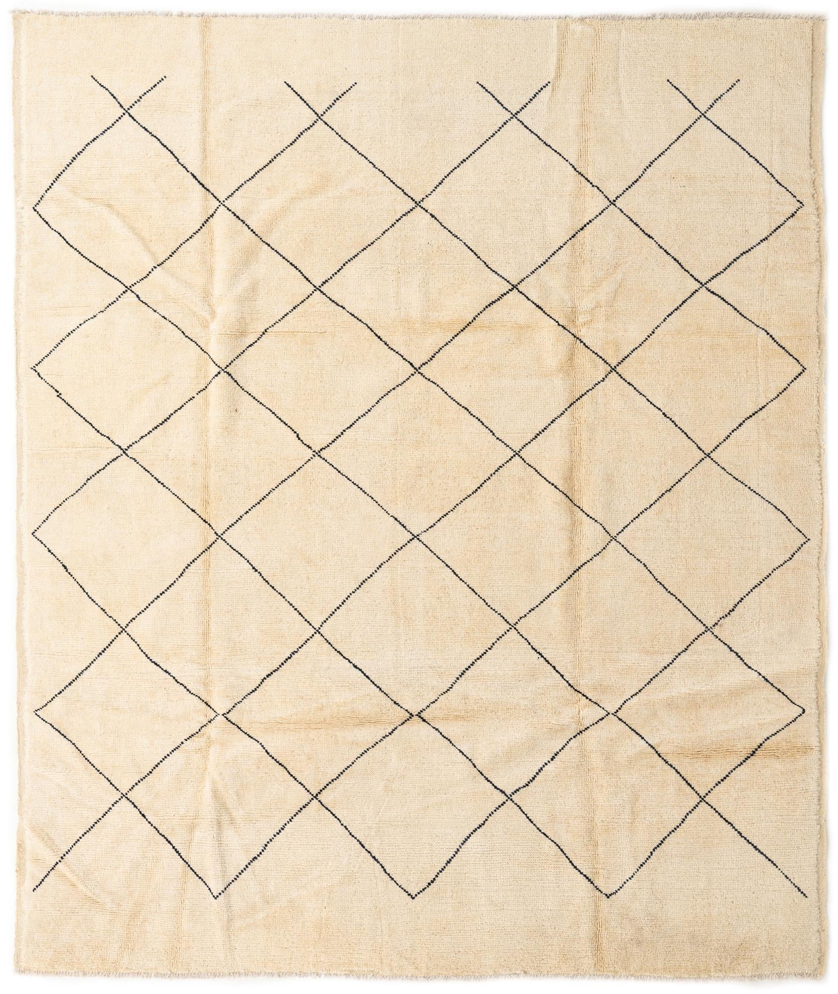 8' 1 x 9' 8 Hand Knotted Moroccan Wool Rug