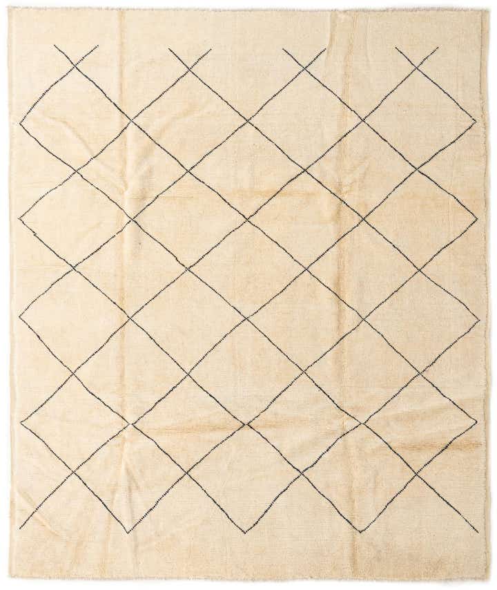8' 1 x 9' 8 Hand Knotted Moroccan Wool Rug