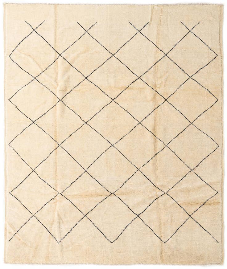 Detail image of 8' 1 x 9' 8 Hand Knotted Moroccan Wool Rug